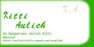 kitti aulich business card